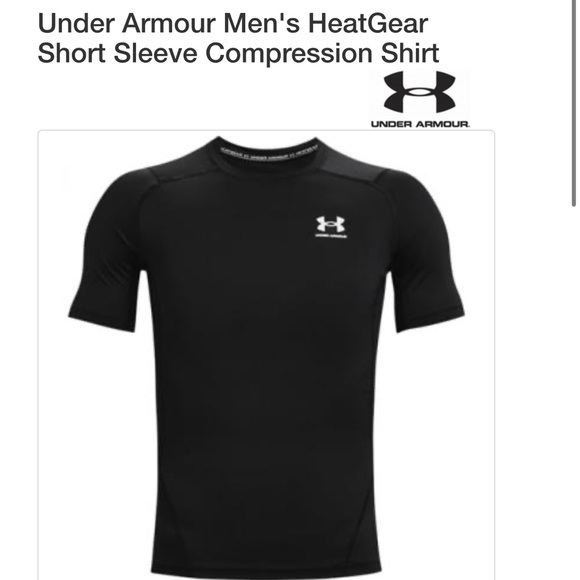 Under Armour Men's HeatGear Short Sleeve Compression Shirt BLACK Medium - Picture 1 of 1